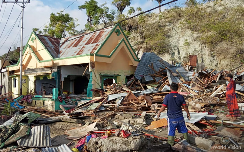 ▲ 지진과 쓰나미가 지나간 이후 9월 30일 팔루(Palu) 지역의 모습(출처: 월드비전)