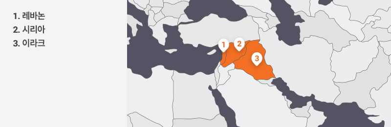 중동 지역 지도 사진